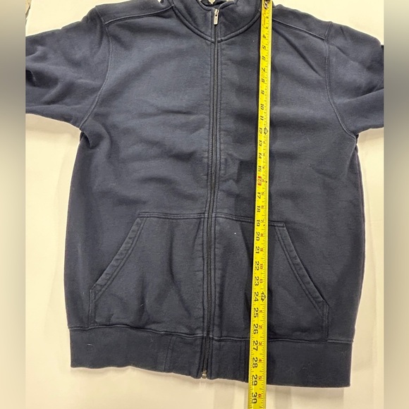 0140 L.L.Bean Men Sweater Adult Size Med tall Navy Blue Outdoors 3/4  Zip Casual - Picture 4 of 9